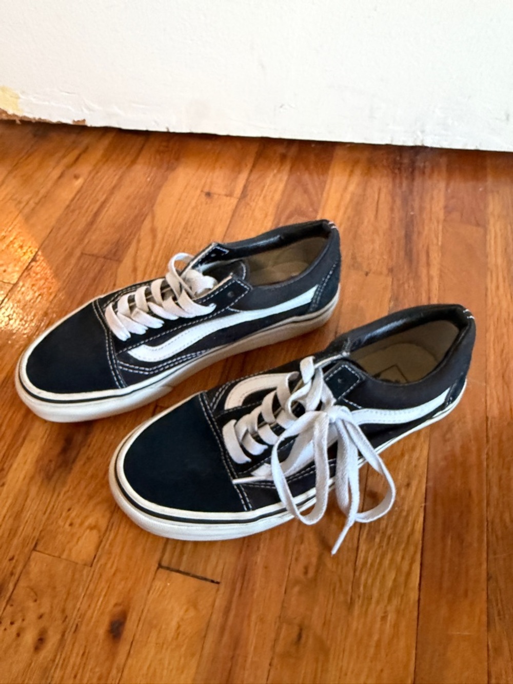 Vans Black and White Low-Top Skate Shoes